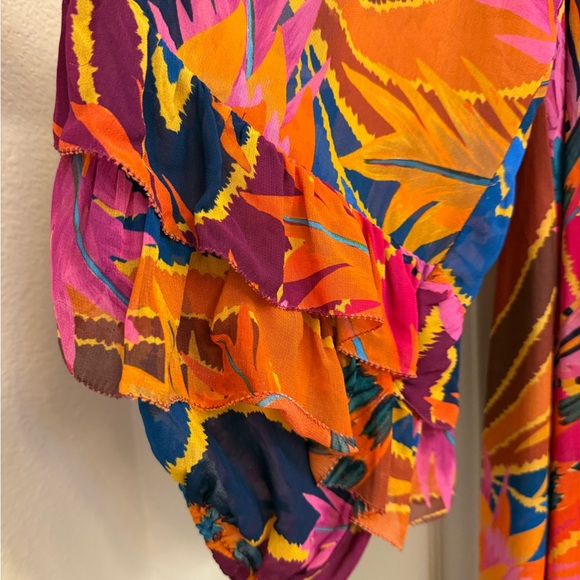 Anthropologie Farm Rio Vintage Wave Long-Sleeve Maxi Dress -XL - Picture 9 of 14